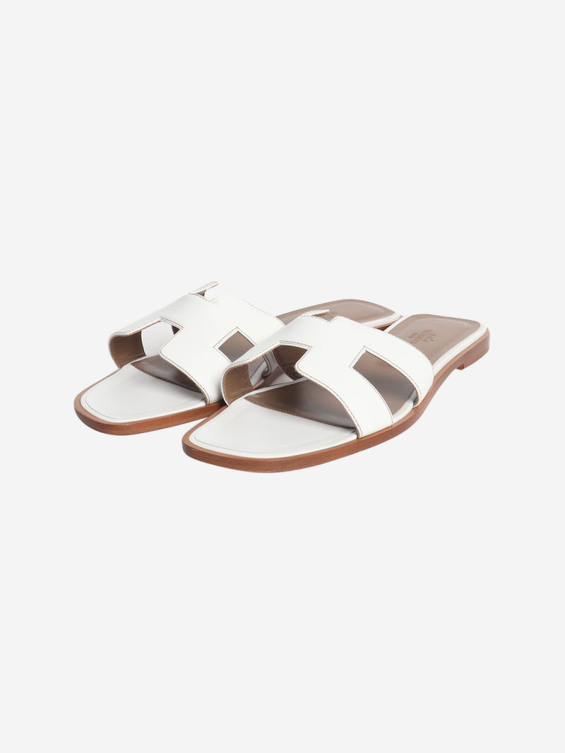 White Oran sandals - size EU 40 (UK 7) Flat Sandals Hermes 