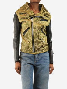Black and green jacquard faux-leather jacket - size XS Coats & Jackets Junya Watanabe 