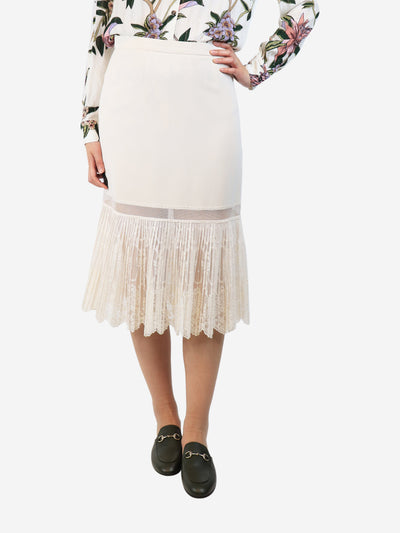Cream midi skirt with lace trim - size UK 12 Skirts Stella McCartney 