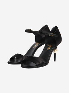 Chanel Black satin sandal heels - size EU 37