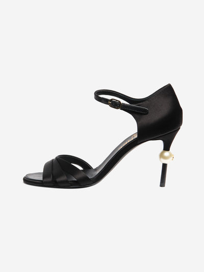 Black satin sandal heels - size EU 37 Heels Chanel 