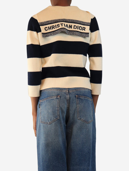 White and navy striped sweater - size XS alternate image