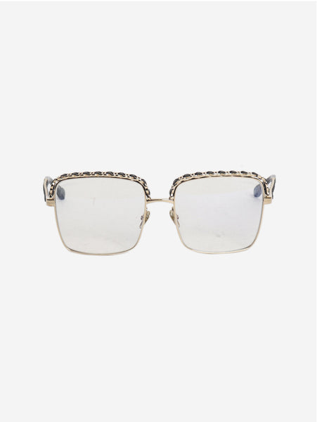 Gold square frames glasses product image