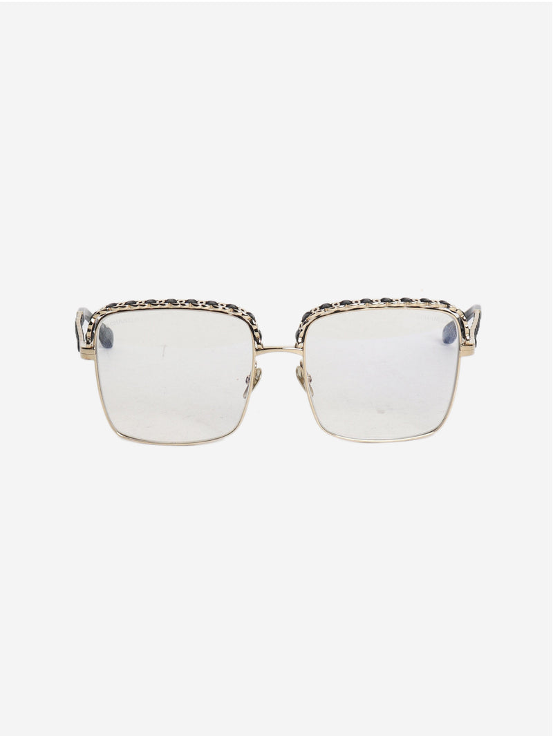 Gold square frames glasses Sunglasses Chanel 
