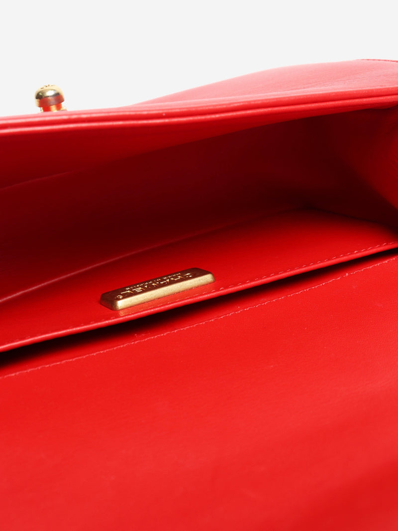 Red 2014 python boy bag Shoulder bags Chanel 