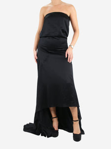 Alexander McQueen Black silk maxi dress - size UK 8