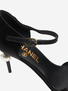 Chanel Black satin sandal heels - size EU 37