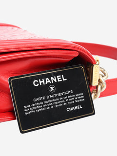 Red 2014 python boy bag Shoulder bags Chanel 