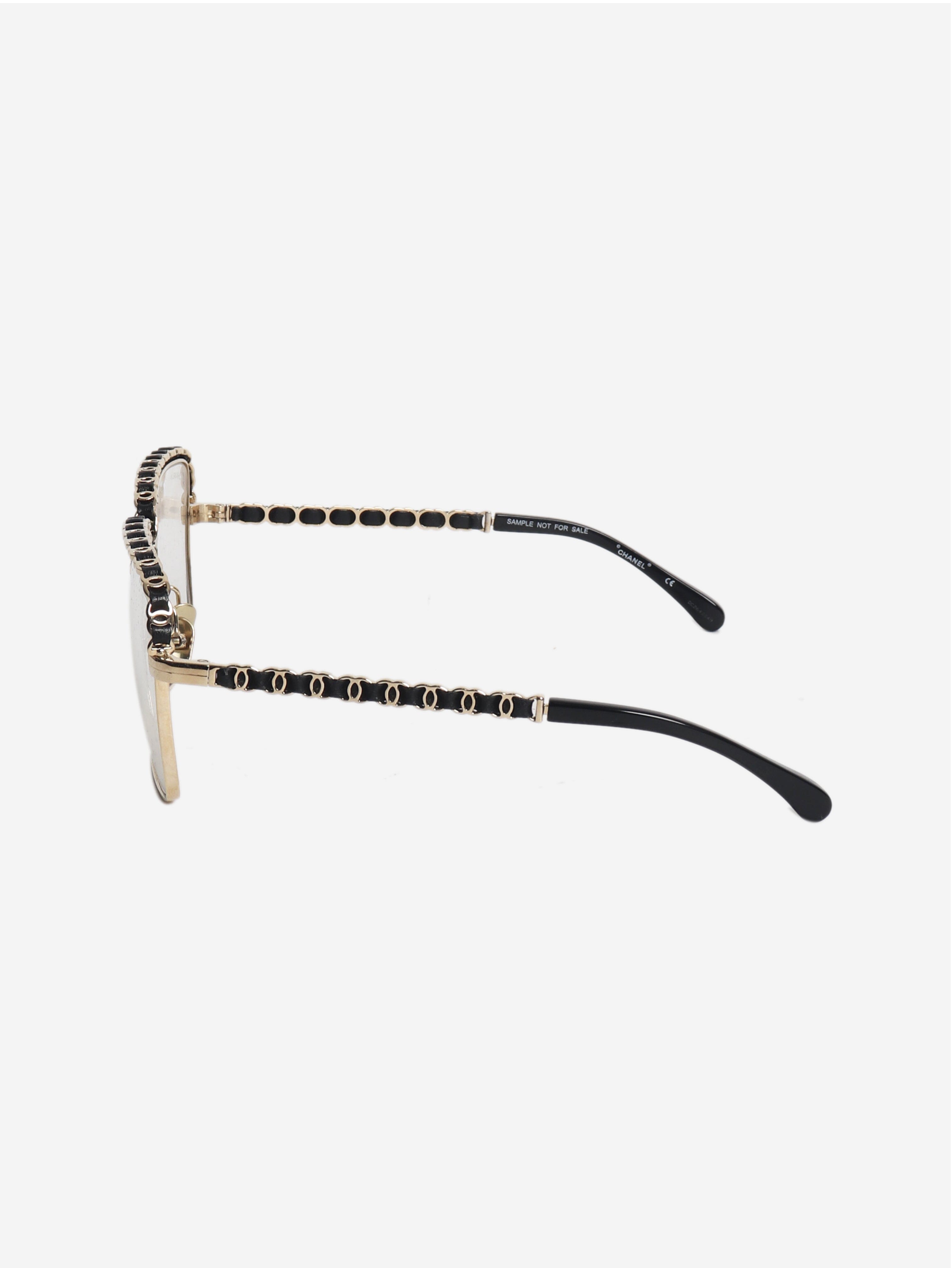 Gold square frames glasses Sunglasses Chanel 