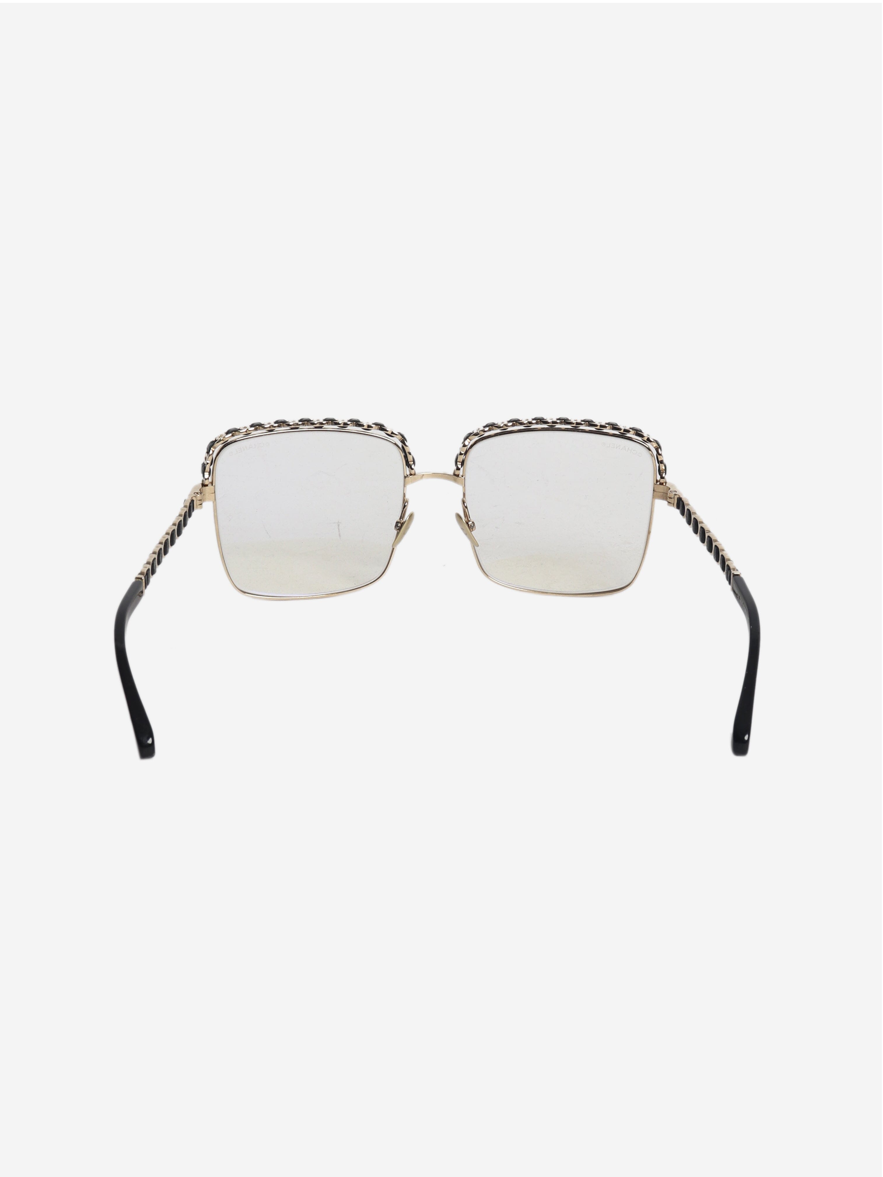 Gold square frames glasses Sunglasses Chanel 