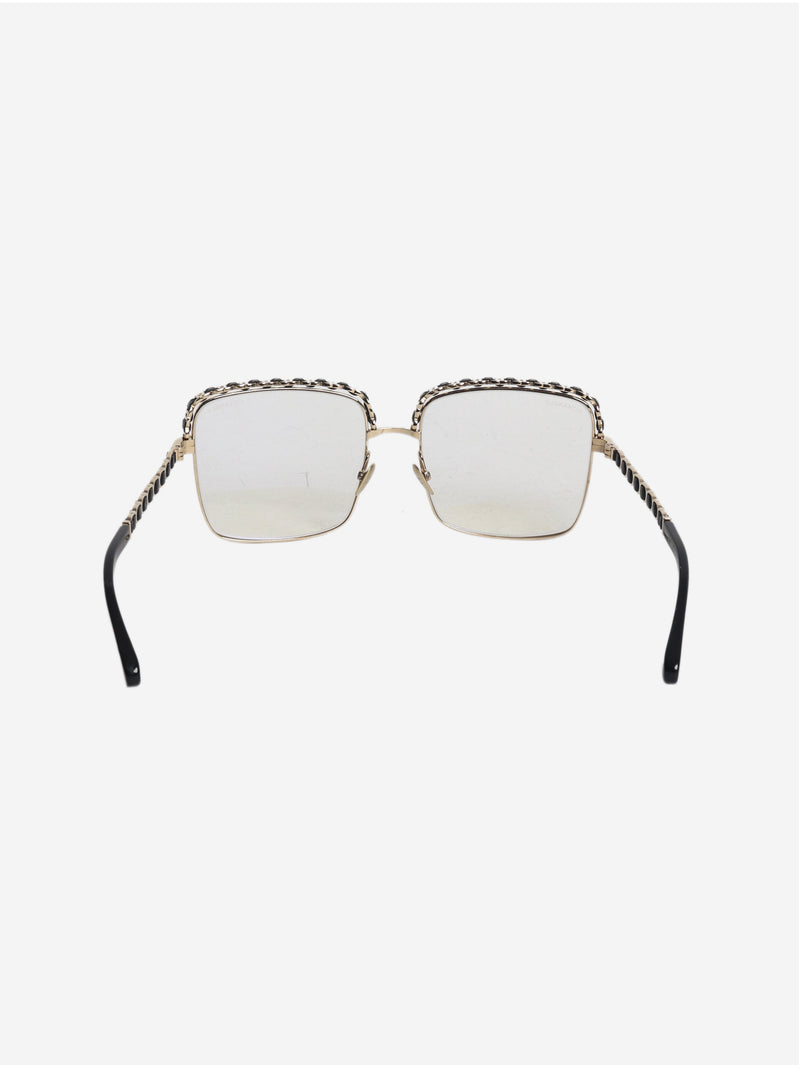 Gold square frames glasses Sunglasses Chanel 