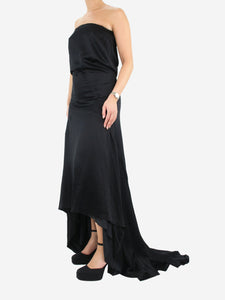 Alexander McQueen Black silk maxi dress - size UK 8