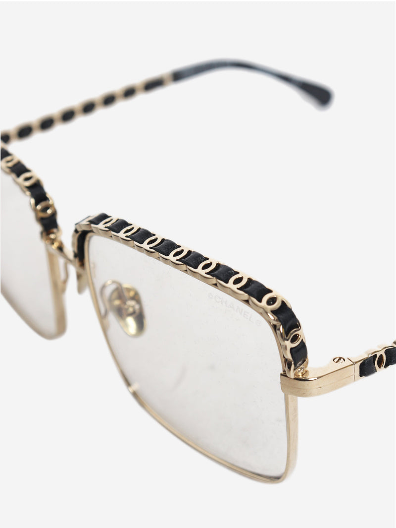 Gold square frames glasses Sunglasses Chanel 