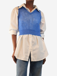 Blue knit vest - size XS