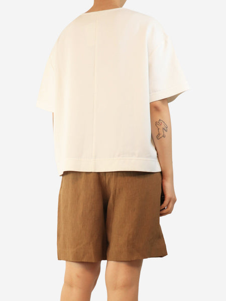 White crepe t-shirt - size M alternate image