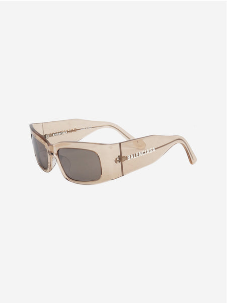 Brown transparent rectangle sunglasses alternate image