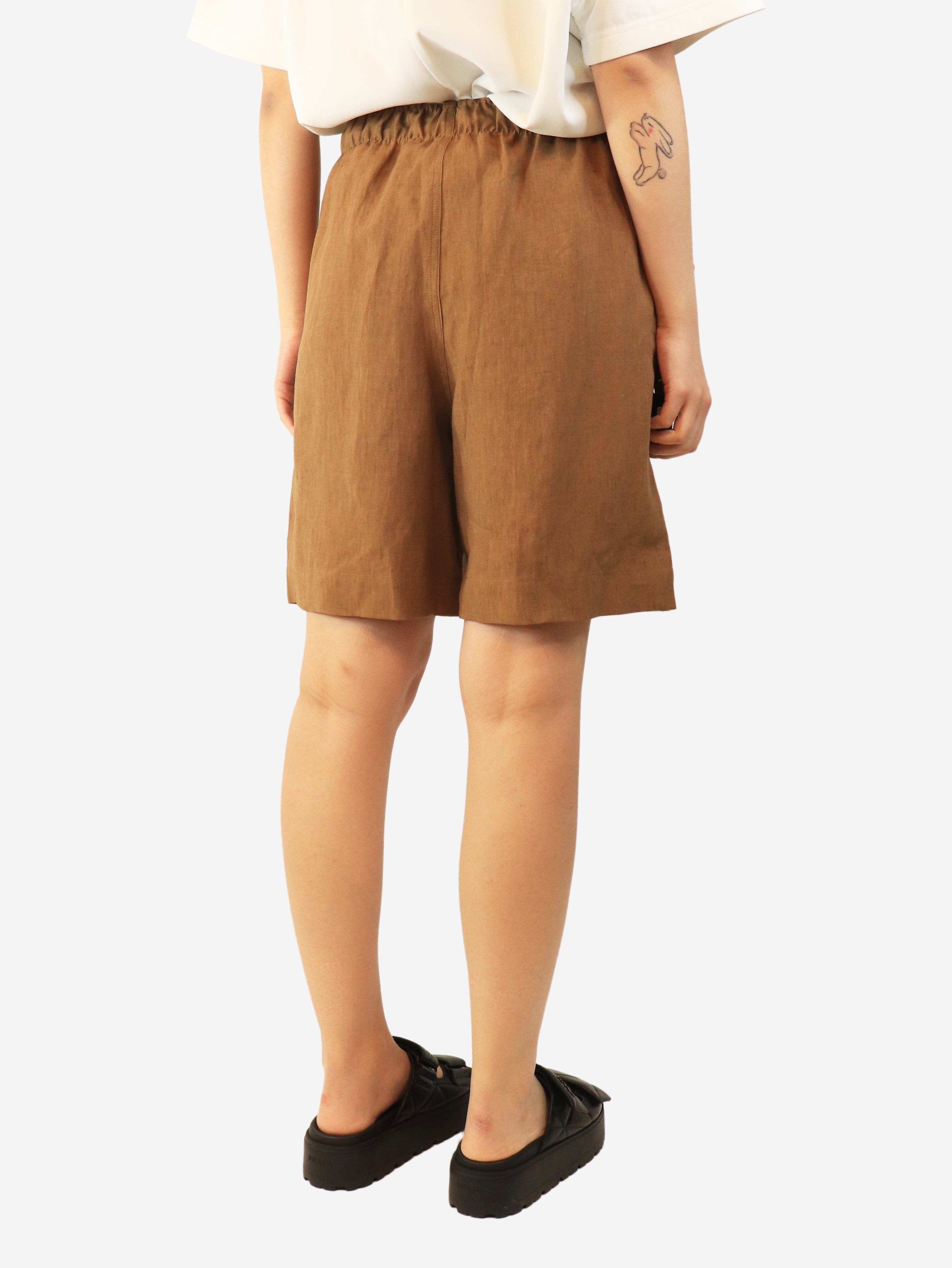 Brown linen shorts - size UK 12 Shorts Margaret Howell 