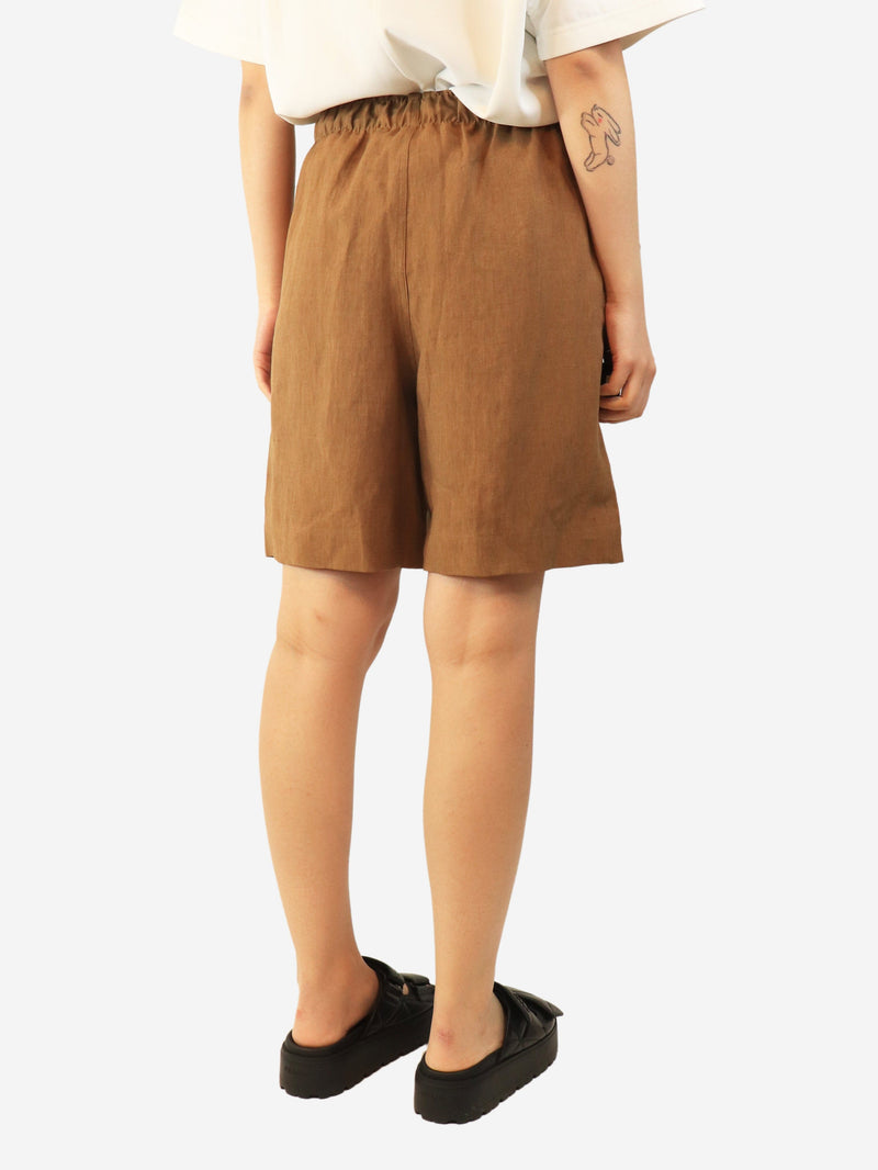 Brown linen shorts - size UK 12 Shorts Margaret Howell 