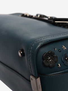 Blue leather floral embellished Swagger bag Shoulder bags Coach 