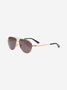 Bottega Veneta Gold Aviator sunglasses