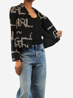 Black cropped jacket - size S