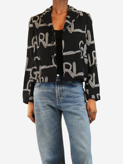 Black cropped jacket - size S