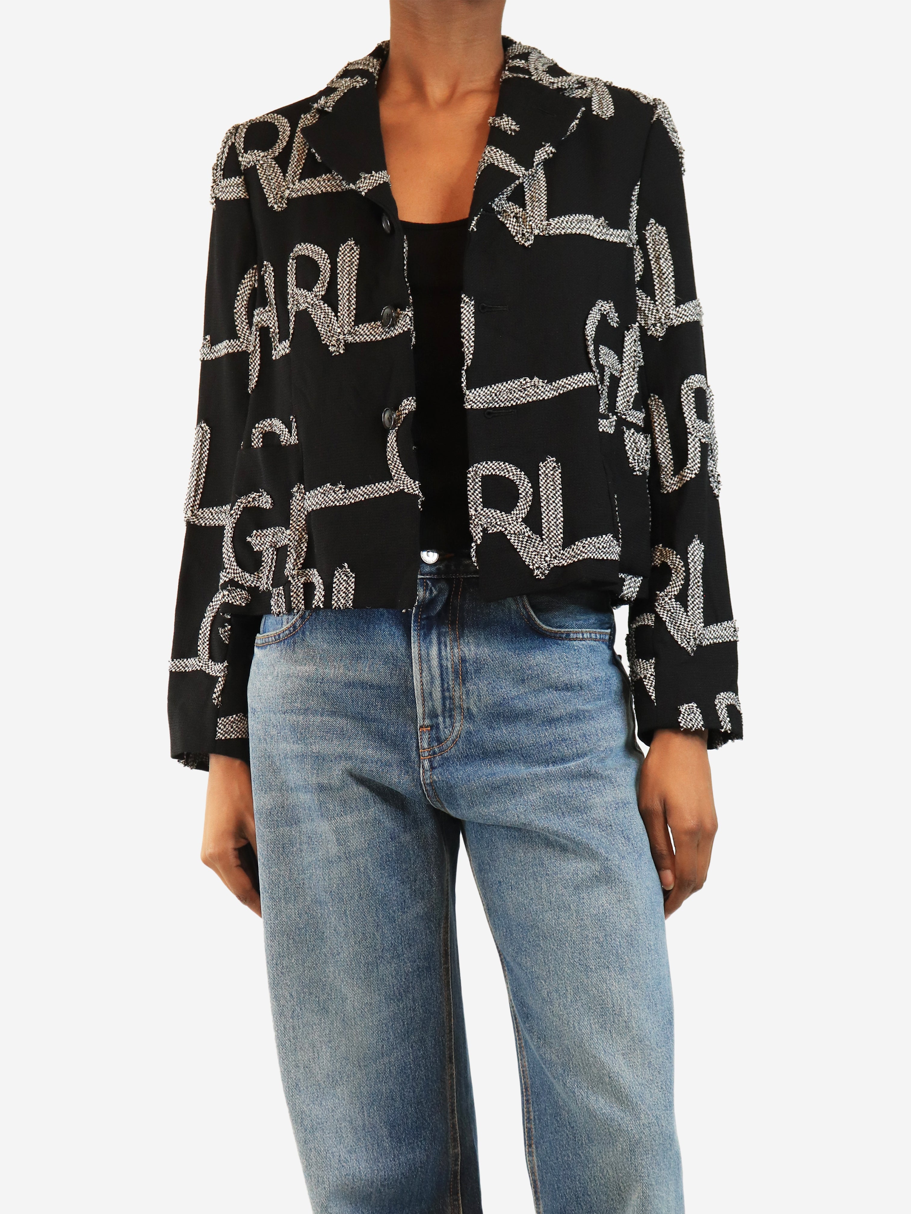 Black cropped jacket - size S