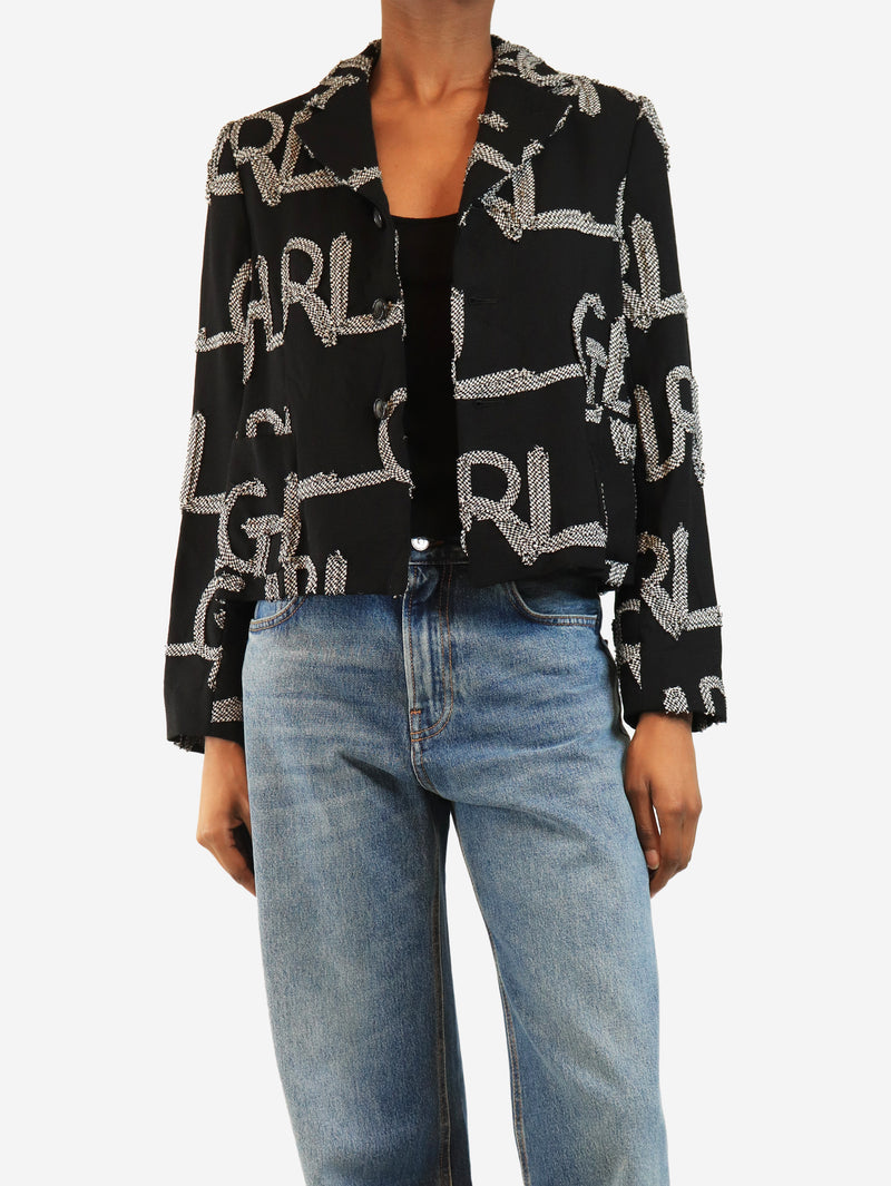Black cropped jacket - size S