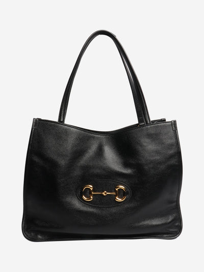 Black leather horsebit tote bag Tote Bags Gucci 