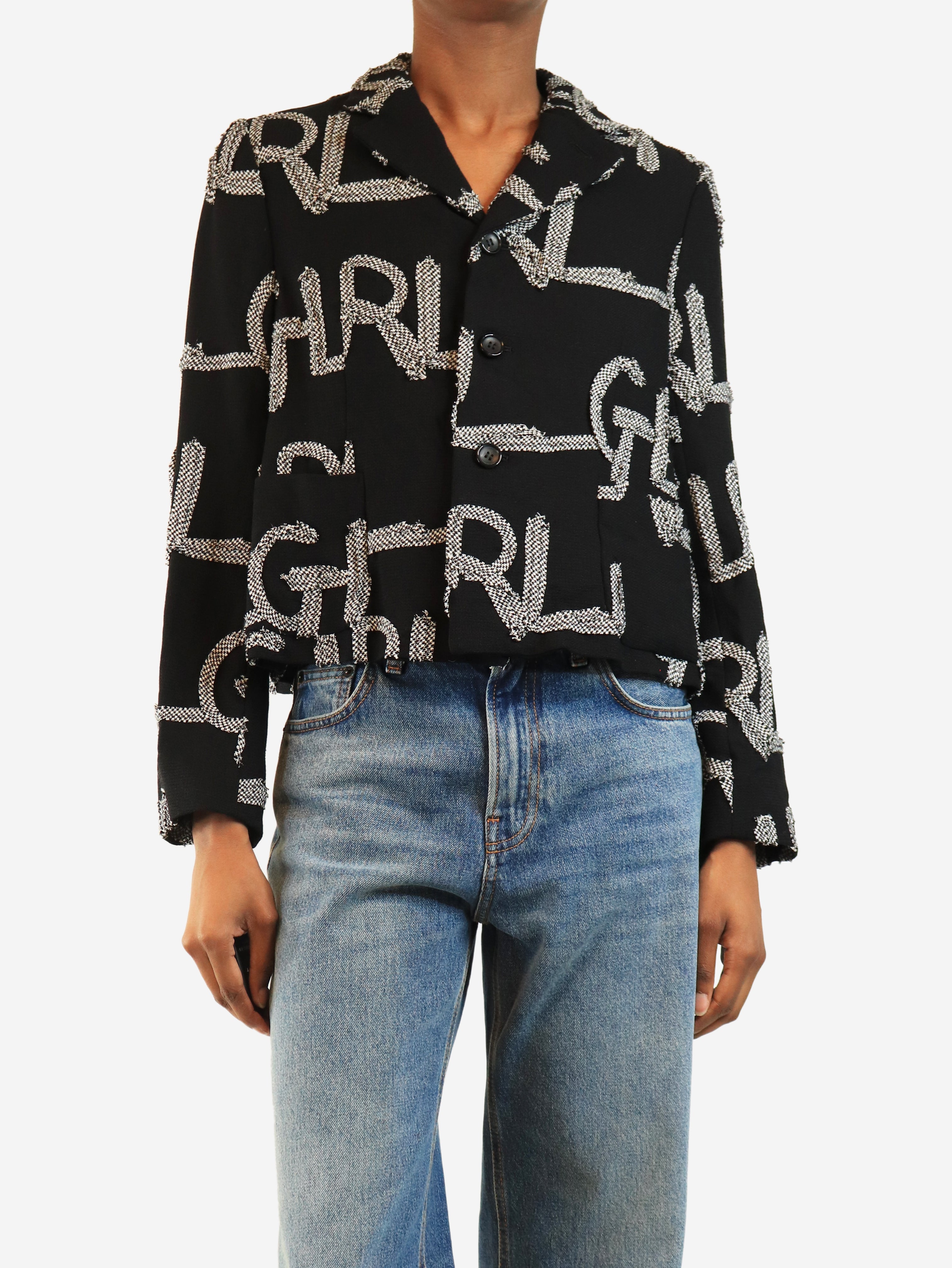 Black cropped jacket - size S