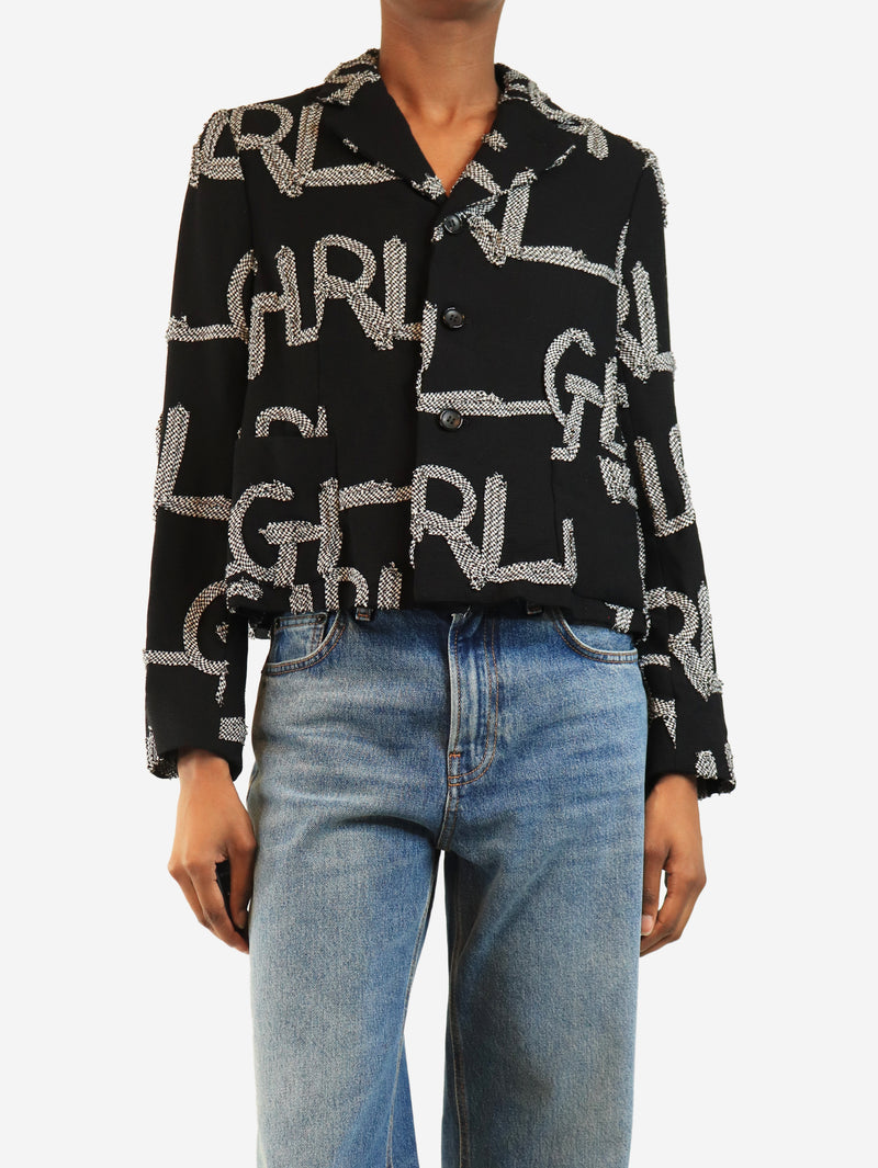 Black cropped jacket - size S