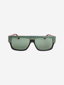 Green and black rectangle python trim sunglasses Sunglasses Gucci 