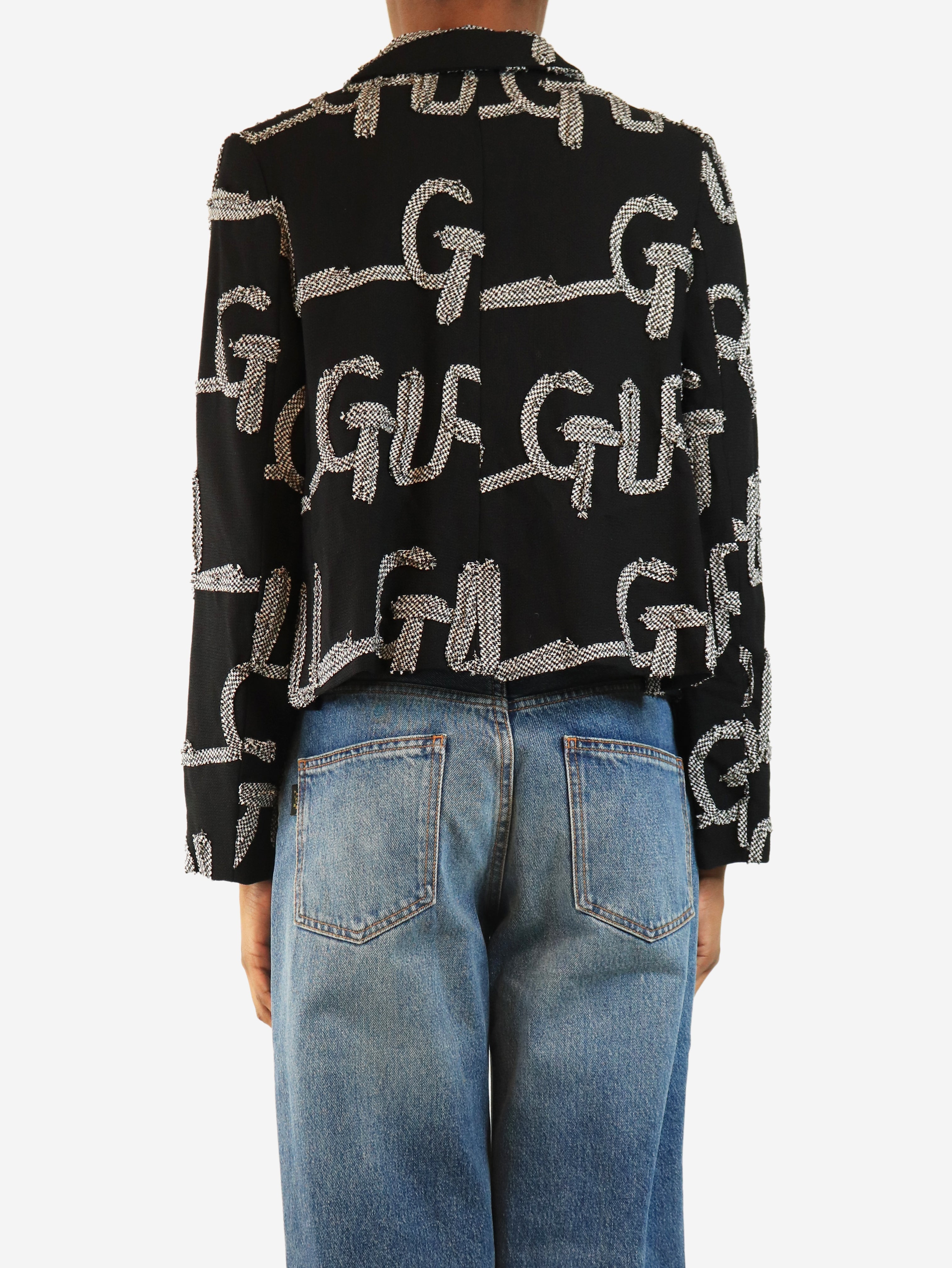 Black cropped jacket - size S