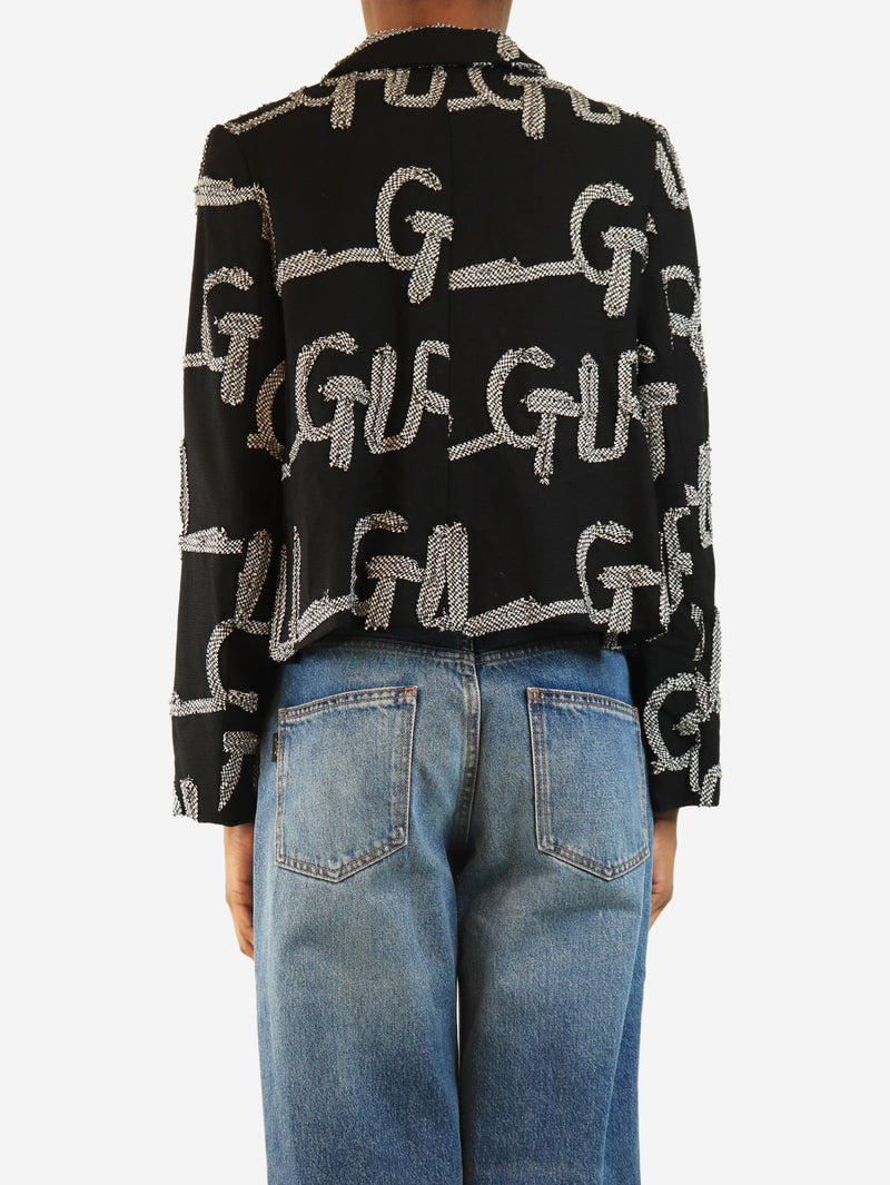 Black cropped jacket - size S