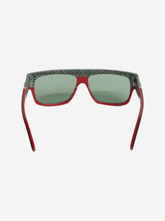 Green and black rectangle python trim sunglasses Sunglasses Gucci 