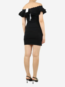 Alexander McQueen Black off-shoulder mini dress - size M