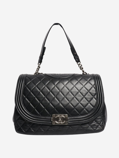 Black 2012 maxi lambskin Boy bag Shoulder bags Chanel 