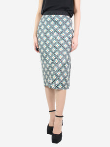Theory Green printed slip-on skirt - size S