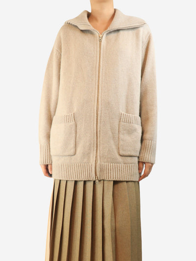 Neutral cashmere zip cardigan - size M Knitwear Lisa Yang 
