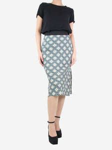 Theory Green printed slip-on skirt - size S