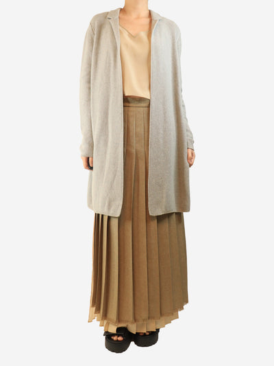 Grey cashmere textured longline cardigan - size UK 12 Knitwear Loro Piana 