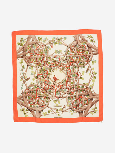 Orange robin silk scarf Scarves Hermes 