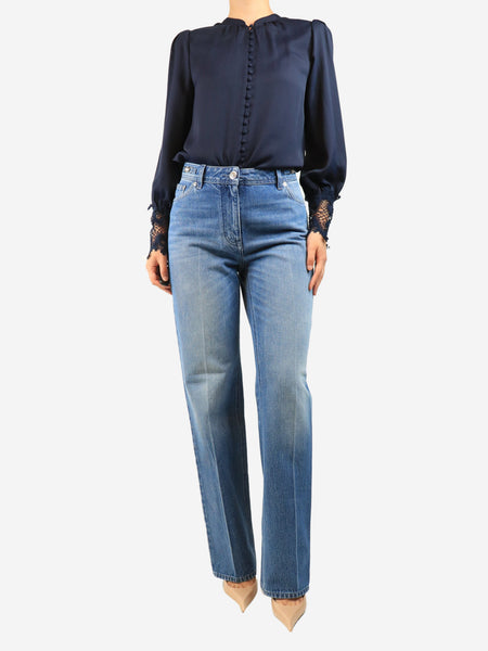 Blue straight-leg denim jeans - size UK 8 alternate image