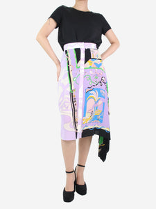 Emilio Pucci Multicoloured printed button-down skirt - size UK 10