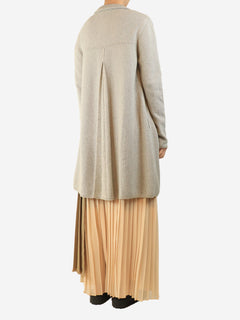 Grey cashmere textured longline cardigan - size UK 12 Knitwear Loro Piana 