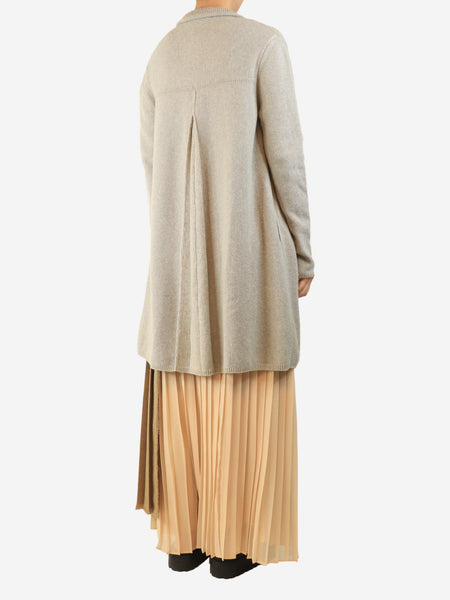 Grey cashmere textured longline cardigan - size UK 12 alternate image
