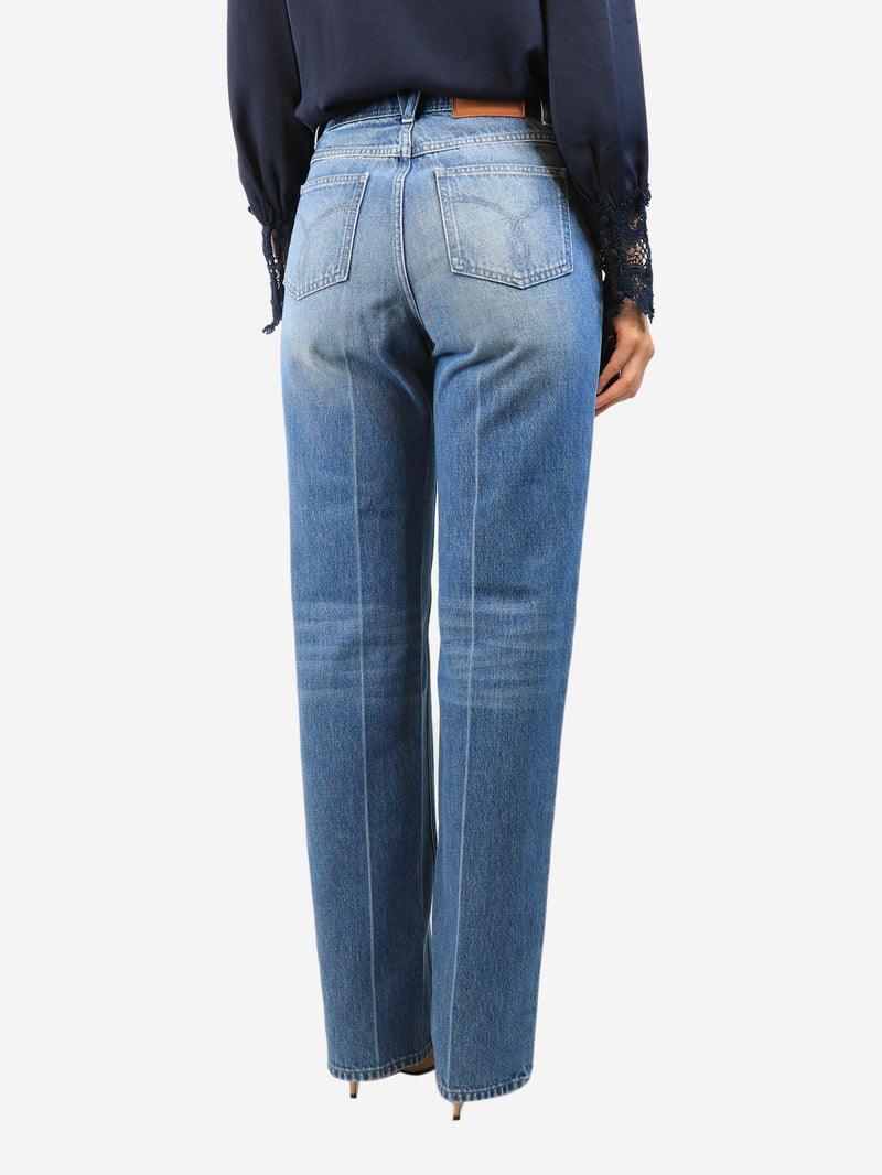 Blue straight-leg denim jeans - size UK 8 Trousers Versace 