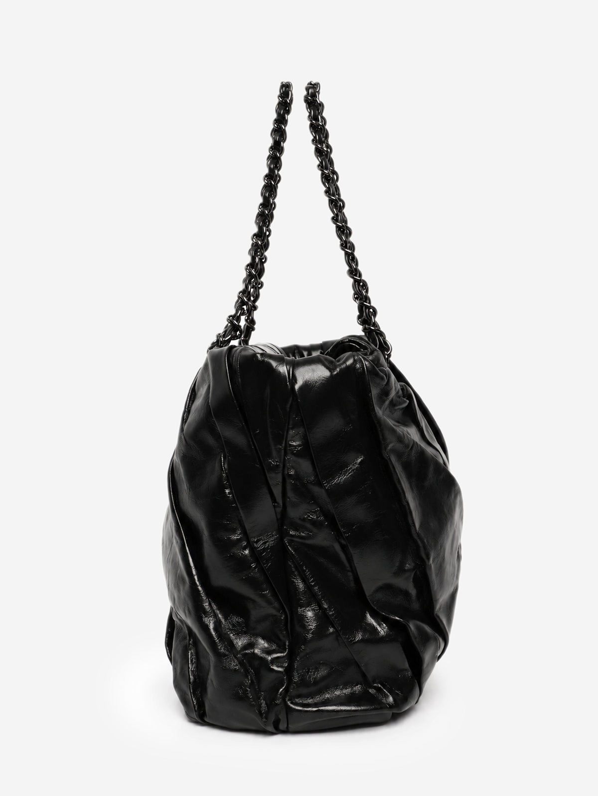 Black 2009 glazed calfskin Twisted tote bag Tote Bags Chanel 