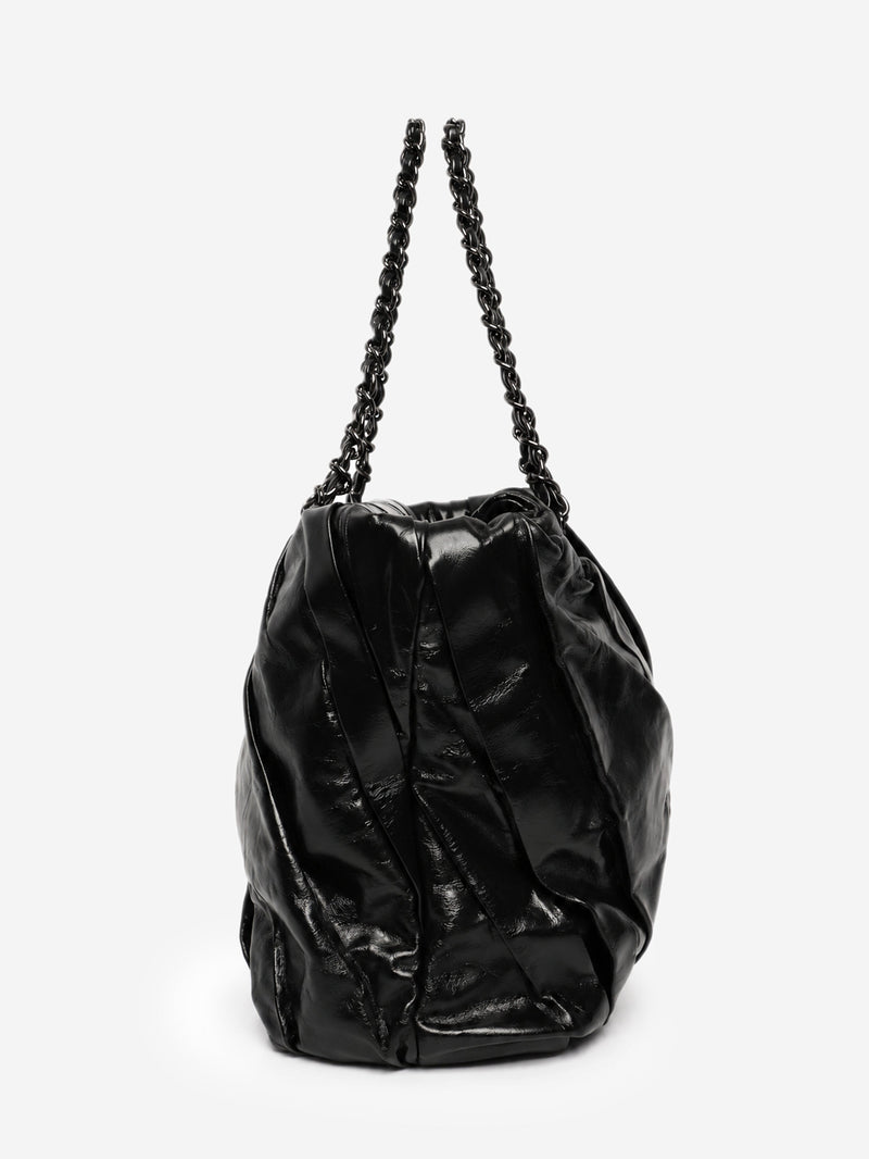Black 2009 glazed calfskin Twisted tote bag Tote Bags Chanel 