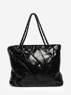Black 2009 glazed calfskin Twisted tote bag Tote Bags Chanel 